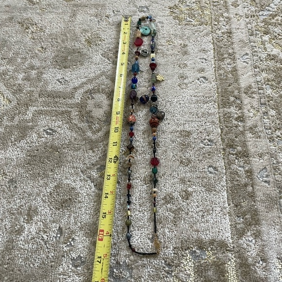 Glass Bead Necklace With Charms - Picture 5 of 8